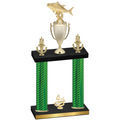 Double Green Carbon Fiber Fourth Place Fishing Trophy