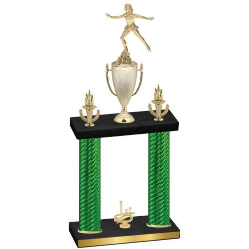 Double Green Carbon Fiber First Place Skater Trophy