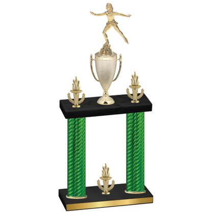 Double Green Carbon Fiber Victory Skater Trophy