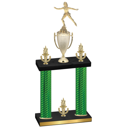 Double Green Carbon Fiber Victory Skater Trophy