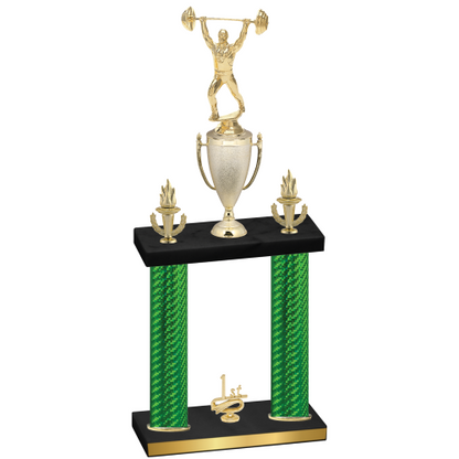 Double Green Carbon Fiber First Place Weights Trophy