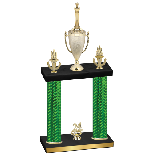 Double Green Carbon Fiber Year Chess Trophy