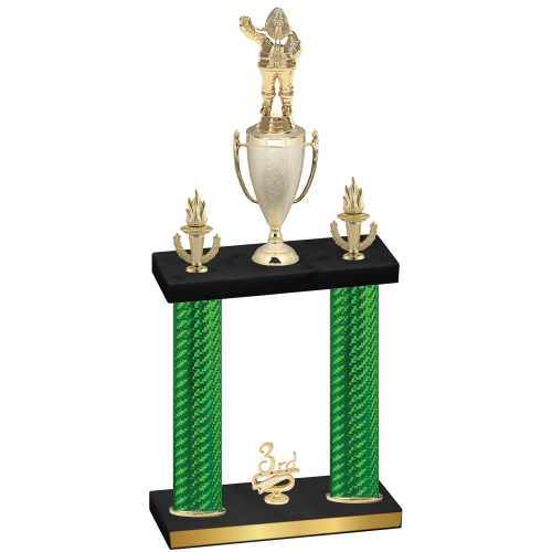 Double Green Carbon Fiber Third Place Holiday Trophy