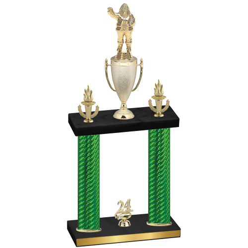Double Green Carbon Fiber Year Holiday Trophy