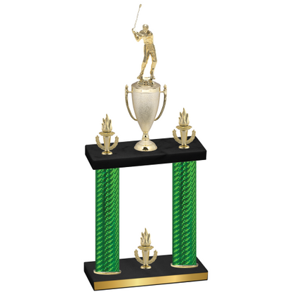 Double Green Carbon Fiber Victory Golf Trophy