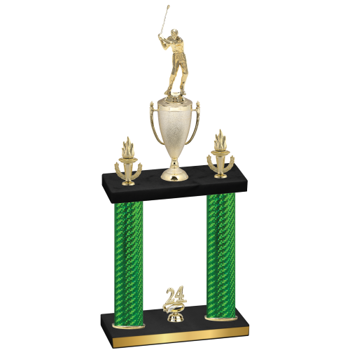Double Green Carbon Fiber Year Golf Trophy