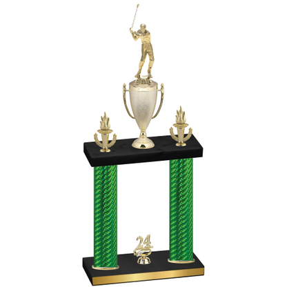 Double Green Carbon Fiber Year Golf Trophy