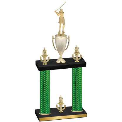 Double Green Carbon Fiber Victory Golf Trophy