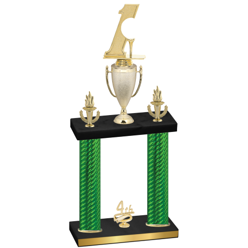 Double Green Carbon Fiber Fourth Place Golf Trophy