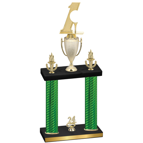 Double Green Carbon Fiber Year Golf Trophy