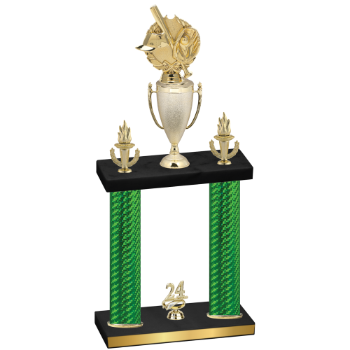 Double Green Carbon Fiber Year Baseball Trophy
