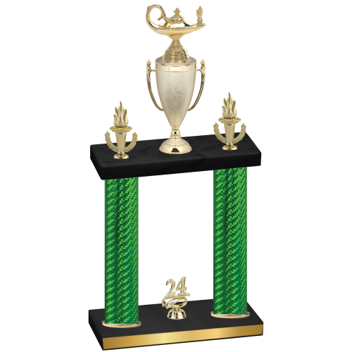 Double Green Carbon Fiber Year Academics Trophy
