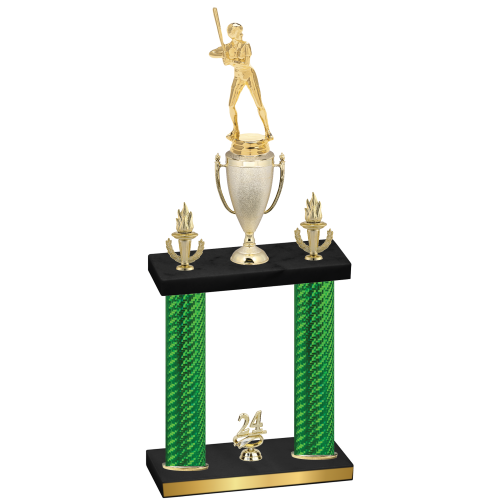 Double Green Carbon Fiber Year Softball Trophy