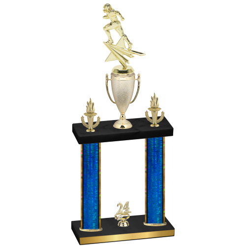 Double Blue Glacier Year Football Trophy