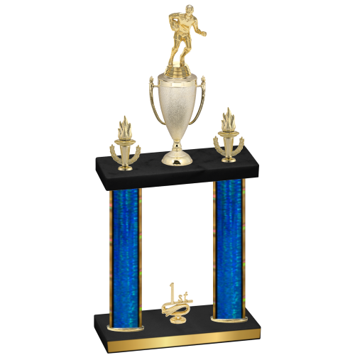 Double Blue Glacier First Place Rugby Trophy