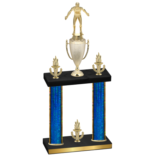 Double Blue Glacier Victory Wrestling Trophy