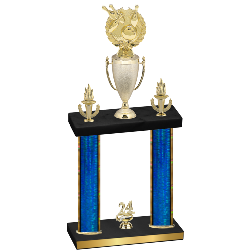 Double Blue Glacier Year Bowling Trophy