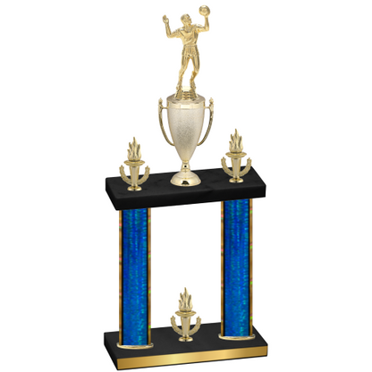 Double Blue Glacier Victory Volleyball Trophy