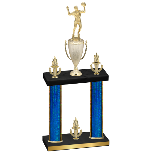 Double Blue Glacier Victory Volleyball Trophy