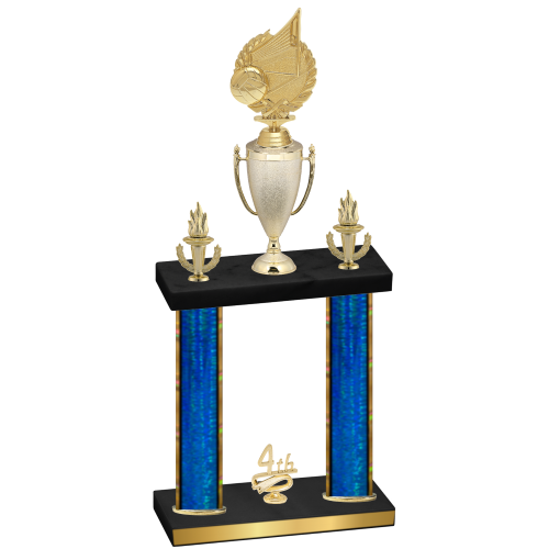 Double Blue Glacier Fourth Place Volleyball Trophy