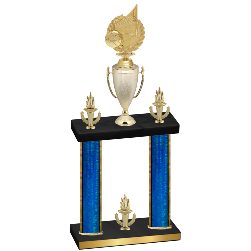Double Blue Glacier Victory Volleyball Trophy