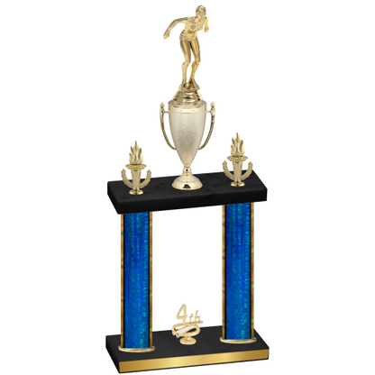 Double Blue Glacier Fourth Place Tennis Trophy