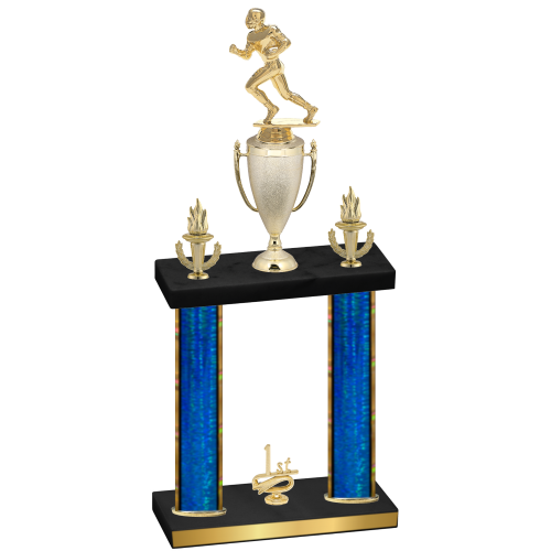 Double Blue Glacier First Place Football Trophy