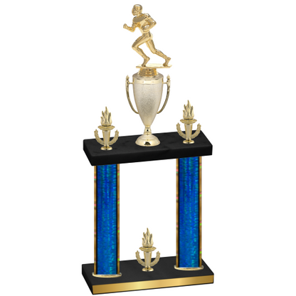 Double Blue Glacier Victory Football Trophy