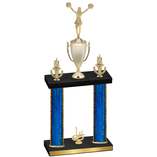 Double Blue Glacier First Place Cheerleading Trophy