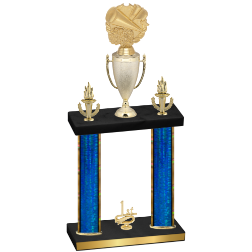 Double Blue Glacier First Place Cheerleading Trophy