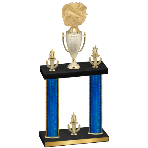 Double Blue Glacier Victory Cheerleading Trophy