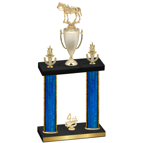Double Blue Glacier Fourth Place Horses Trophy