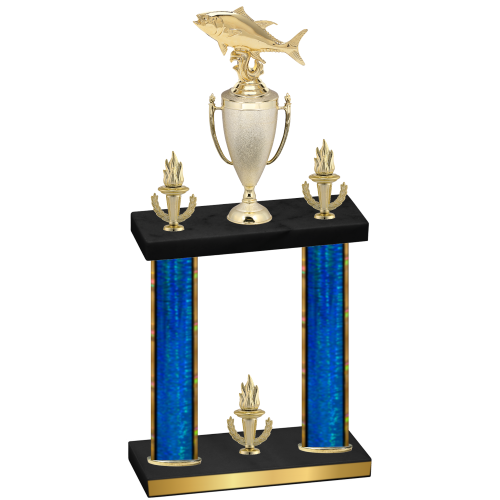 Double Blue Glacier Victory Fishing Trophy