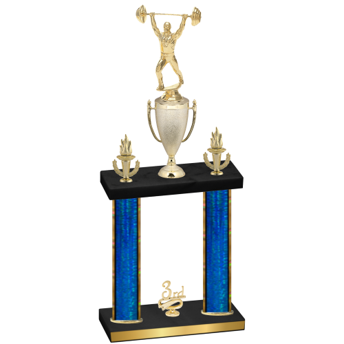 Double Blue Glacier Third Place Weights Trophy