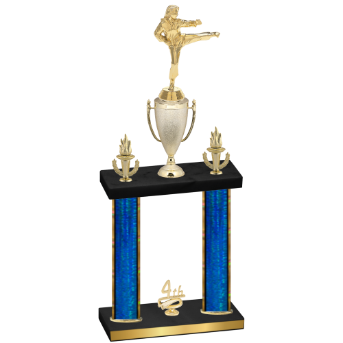 Double Blue Glacier Fourth Place Karate Trophy