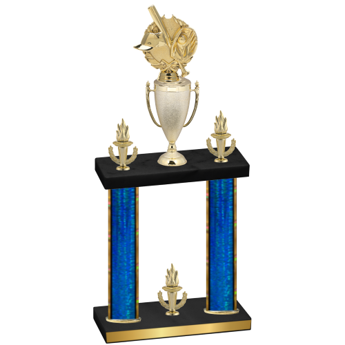 Double Blue Glacier Victory Baseball Trophy