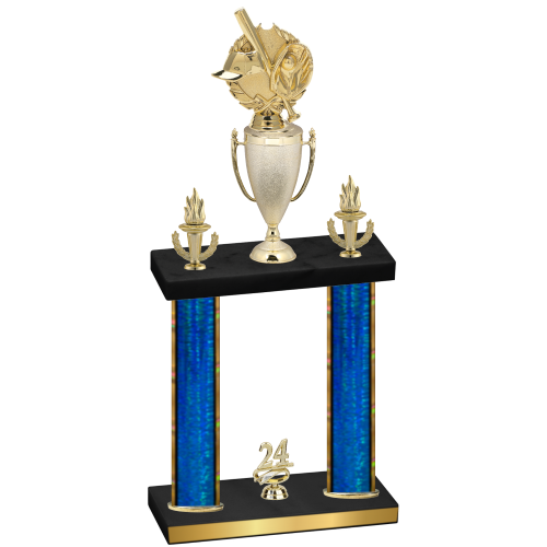 Double Blue Glacier Year Baseball Trophy