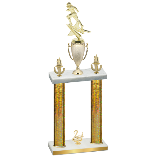 Double Gold Glacier Second Place Football Trophy