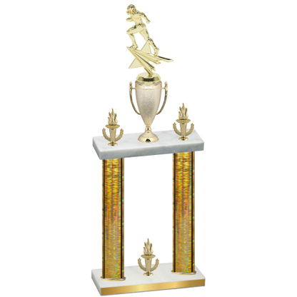 Double Gold Glacier Victory Football Trophy
