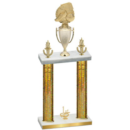 Double Gold Glacier First Place Soccer Trophy