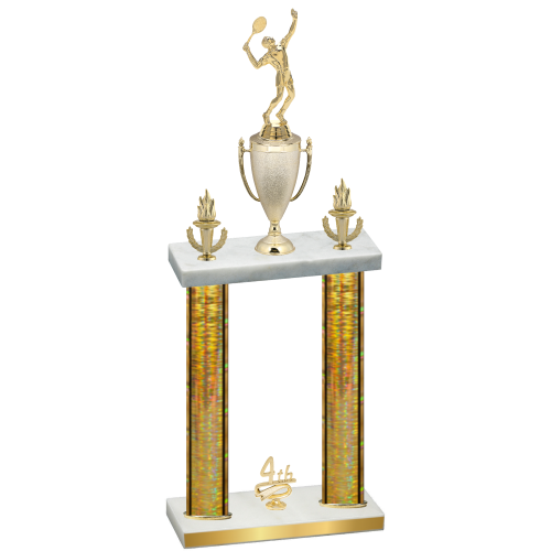 Double Gold Glacier Fourth Place Tennis Trophy