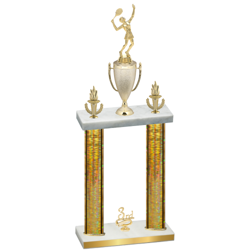 Double Gold Glacier Third Place Tennis Trophy