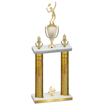 Double Gold Glacier Fourth Place Tennis Trophy