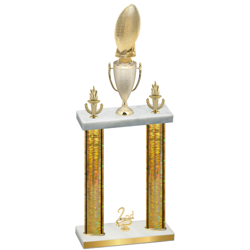 Double Gold Glacier Second Place Football Trophy