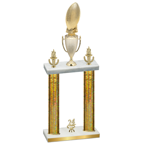 Double Gold Glacier Year Football Trophy