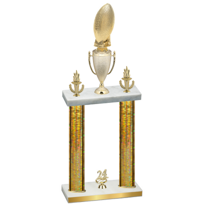 Double Gold Glacier Year Football Trophy
