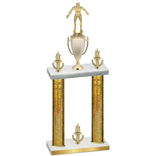 Double Gold Glacier Victory Wrestling Trophy