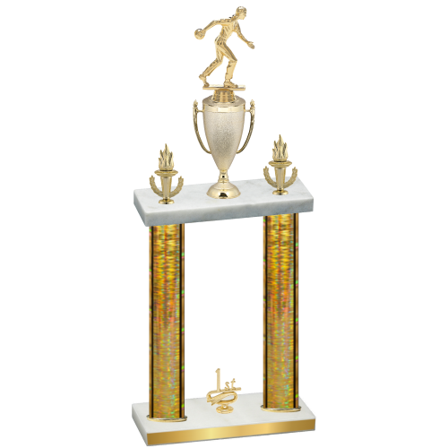 Double Gold Glacier First Place Bowling Trophy