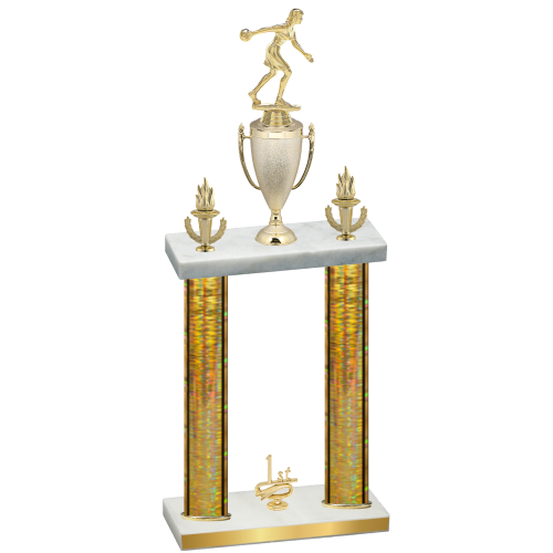 Double Gold Glacier First Place Bowling Trophy
