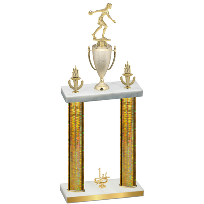 Double Gold Glacier First Place Bowling Trophy